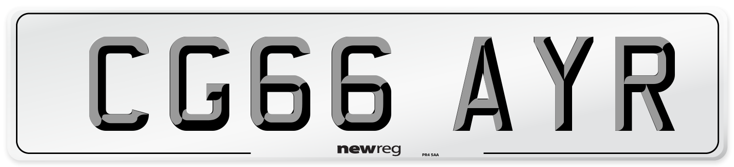 CG66 AYR Number Plate from New Reg